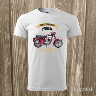 Tričko potisk Jawa 250 Panelka retro